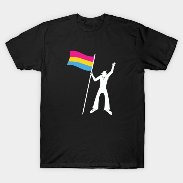 LGBTQ Bigfoot Rock On Progressive Pride Pansexual Flag T-Shirt by Sonyi
